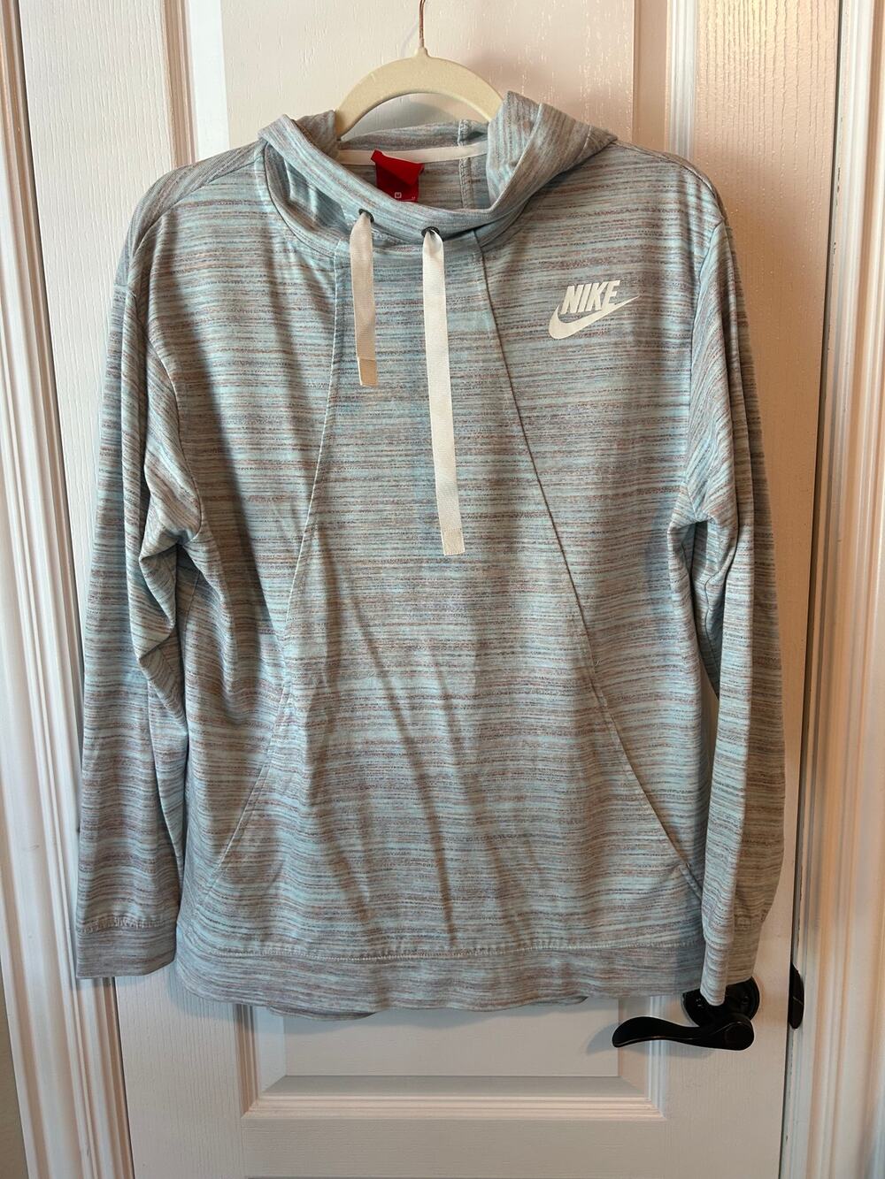 Green Printed Nike Hoodie Funnel Neck Pullover M